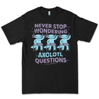 Black axolotl questions Premium Tee - linhVisuals