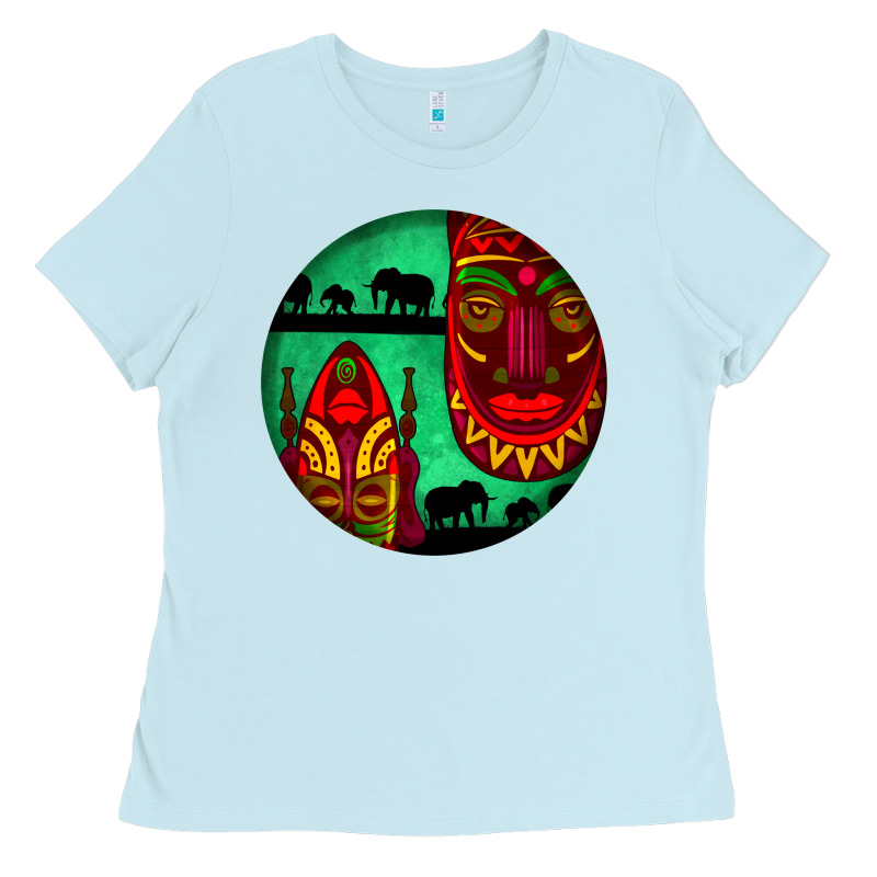 African Masks Round Earrings 3 Ladies Tee by BundleAndBundleShop | Teevron