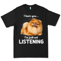 Black pomeranian i hear you not listening t shirt Premium Tee - linhVisuals