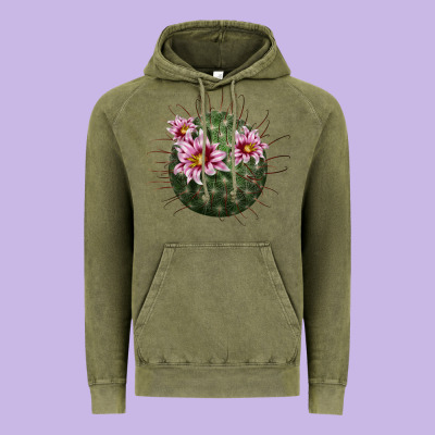 Arizona Fishhook Cactus Vintage Hoodie Designed By Lillyallendesigns