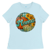 Pumpkin Mama With Background Ladies Tee | Teevron
