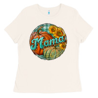 Bone pumpkin mama with background Ladies Tee - BundleAndBundleShop