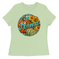 Matcha pumpkin mama with background Ladies Tee - BundleAndBundleShop
