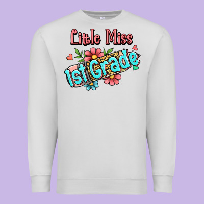 Little Miss First Grade Premium Sweatshirt Designed By Jasminsmagicworld