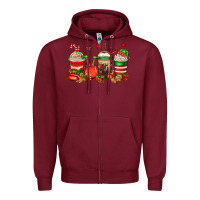 Burgundy Christmas elfs coffee Zipper Hoodie - Jasminsmagicworld