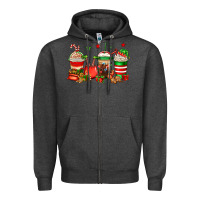 Charcoal Heather Christmas elfs coffee Zipper Hoodie - Jasminsmagicworld