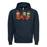 Navy Christmas elfs coffee Zipper Hoodie - Jasminsmagicworld