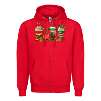 Red Christmas elfs coffee Zipper Hoodie - Jasminsmagicworld