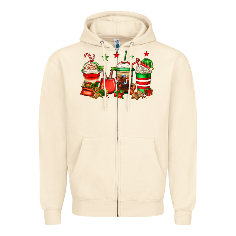 Christmas Elfs Coffee Zipper Hoodie by Jasminsmagicworld | Teevron