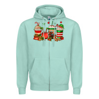 Seafoam Christmas elfs coffee Zipper Hoodie - Jasminsmagicworld