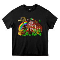 Black St. Patrick's farm with gold Heavy Core Tee - OliviaCreatesArt