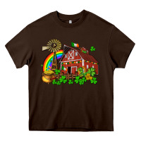 Chocolate Brown St. Patrick's farm with gold Heavy Core Tee - OliviaCreatesArt