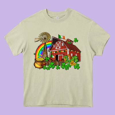 St. Patrick's Farm With Gold Heavy Core Tee Designed By Oliviacreatesart