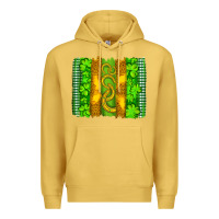 Antique Gold saint patricks horseshoe shamrock leopard glitter brushstroke Premium Hoodie - Artiststas