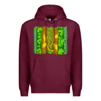 Burgundy saint patricks horseshoe shamrock leopard glitter brushstroke Premium Hoodie - Artiststas