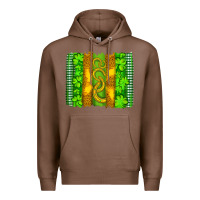 Chestnut saint patricks horseshoe shamrock leopard glitter brushstroke Premium Hoodie - Artiststas