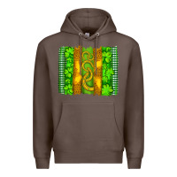 Coffee saint patricks horseshoe shamrock leopard glitter brushstroke Premium Hoodie - Artiststas