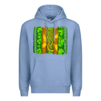 Colony Blue saint patricks horseshoe shamrock leopard glitter brushstroke Premium Hoodie - Artiststas