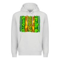 Dove Grey saint patricks horseshoe shamrock leopard glitter brushstroke Premium Hoodie - Artiststas