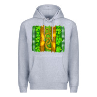 Heather Grey saint patricks horseshoe shamrock leopard glitter brushstroke Premium Hoodie - Artiststas