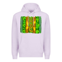 Lilac saint patricks horseshoe shamrock leopard glitter brushstroke Premium Hoodie - Artiststas