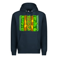 Navy saint patricks horseshoe shamrock leopard glitter brushstroke Premium Hoodie - Artiststas