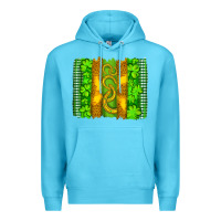 Ocean Blue saint patricks horseshoe shamrock leopard glitter brushstroke Premium Hoodie - Artiststas