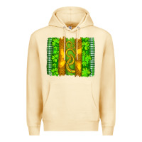 Pina Colada saint patricks horseshoe shamrock leopard glitter brushstroke Premium Hoodie - Artiststas