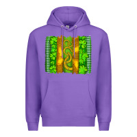 Purple saint patricks horseshoe shamrock leopard glitter brushstroke Premium Hoodie - Artiststas