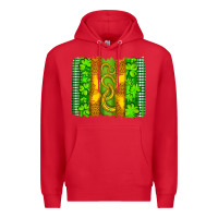 Red saint patricks horseshoe shamrock leopard glitter brushstroke Premium Hoodie - Artiststas