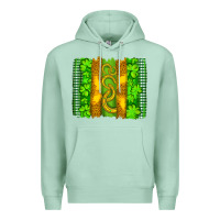 Seafoam saint patricks horseshoe shamrock leopard glitter brushstroke Premium Hoodie - Artiststas