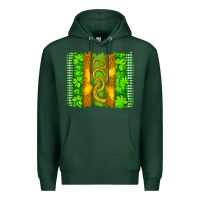 Sports Green saint patricks horseshoe shamrock leopard glitter brushstroke Premium Hoodie - Artiststas
