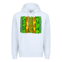 White saint patricks horseshoe shamrock leopard glitter brushstroke Premium Hoodie - Artiststas