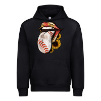 Black Baseball Tongue Urban Hoodie - Jasminsmagicworld