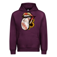 Mauve Wine Baseball Tongue Urban Hoodie - Jasminsmagicworld