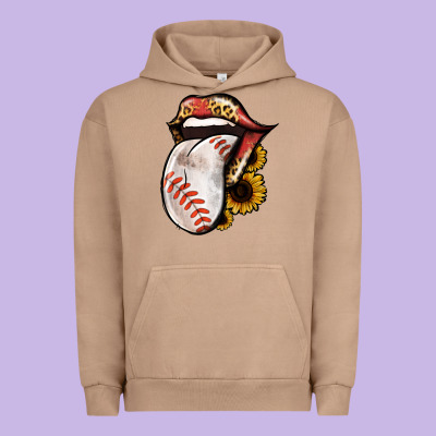 Baseball Tongue Urban Hoodie Designed By Jasminsmagicworld