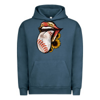 Pigment Midnight Navy Baseball Tongue Urban Hoodie - Jasminsmagicworld