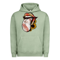 Pigment Oil Green Baseball Tongue Urban Hoodie - Jasminsmagicworld