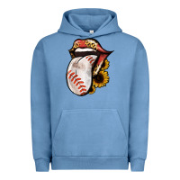 Pigment Pebble Blue Baseball Tongue Urban Hoodie - Jasminsmagicworld