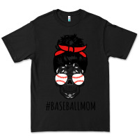 Black Baseball Mom Skull Premium Tee - linhVisuals