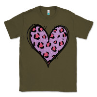 Army Green Glitter Purple Leopard Heart Classic Tee - Jasminsmagicworld