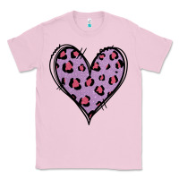 Bubblegum Pink Glitter Purple Leopard Heart Classic Tee - Jasminsmagicworld