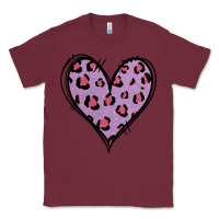 Burgundy Glitter Purple Leopard Heart Classic Tee - Jasminsmagicworld