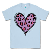 Dusty Blue Glitter Purple Leopard Heart Classic Tee - Jasminsmagicworld