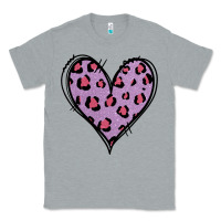 Heather Grey Glitter Purple Leopard Heart Classic Tee - Jasminsmagicworld