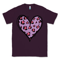 Plum Glitter Purple Leopard Heart Classic Tee - Jasminsmagicworld