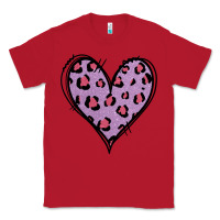 Red Glitter Purple Leopard Heart Classic Tee - Jasminsmagicworld