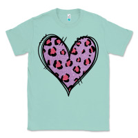 Seafoam Glitter Purple Leopard Heart Classic Tee - Jasminsmagicworld