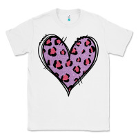White Glitter Purple Leopard Heart Classic Tee - Jasminsmagicworld