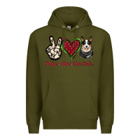 Army Green Peace Love Blue Heeler Premium Hoodie - Jasminsmagicworld